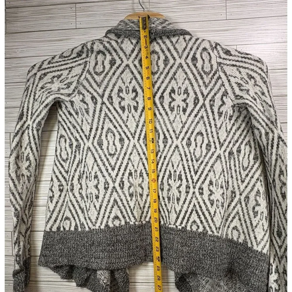 Abercrombie & Fitch Women's Open Cardigan‎ Size XS/S Wool Blend Geo Print Drape